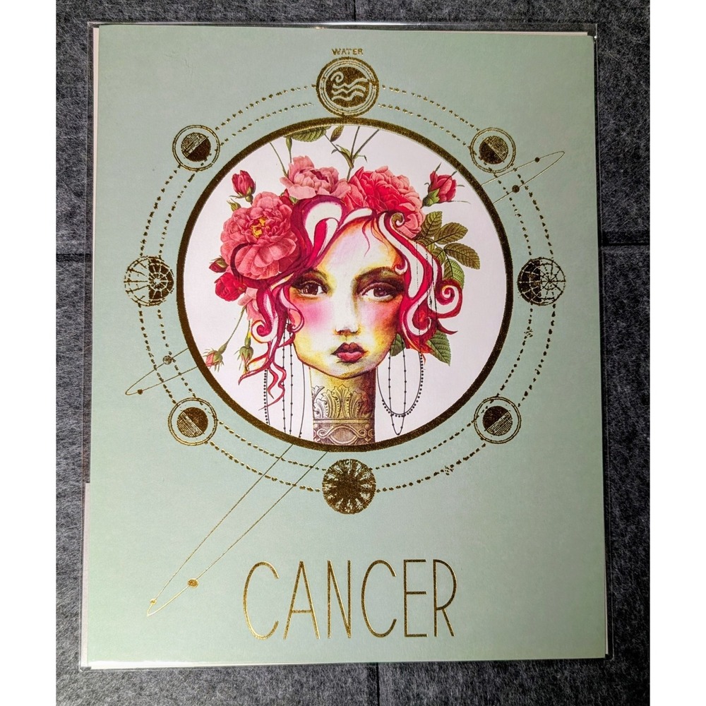 Papaya Art Zodiac Print – Cancer (Water Sign) – 8x10  - Gold Foil – New